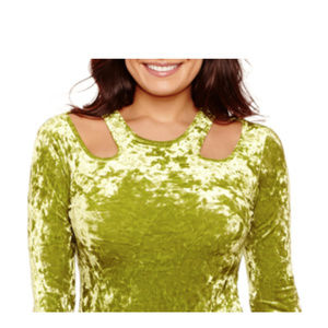 Sexy  Cut Out Velvet Stretchy Sexy Top